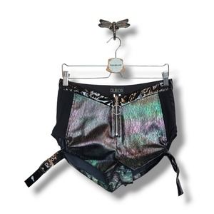 Dollskill Club Exx Iridescent Rave Booty Crackle Shorts L